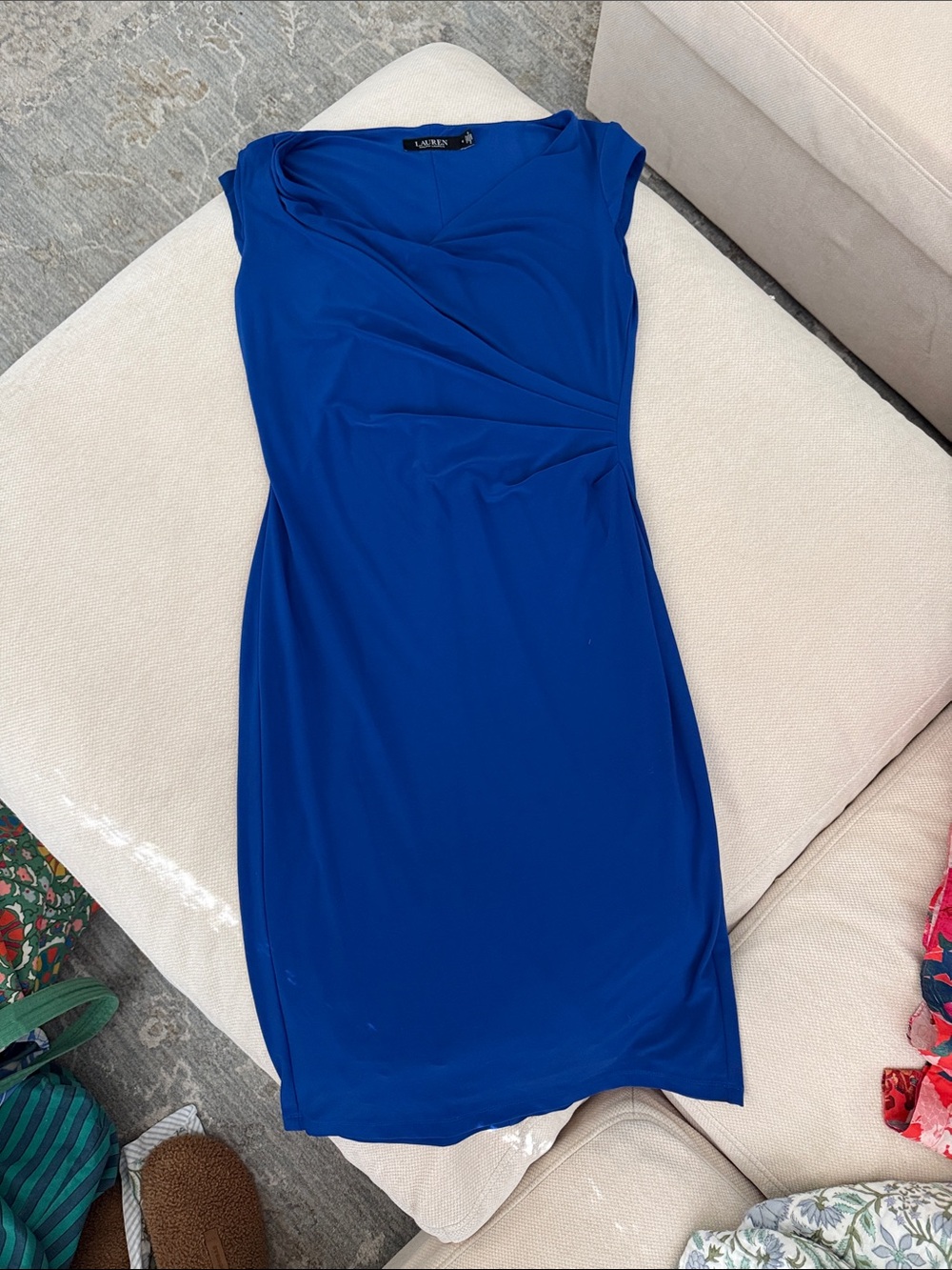 Lauren Ralph Lauren Cobalt Blue Cap-Sleeve Sheath Dress